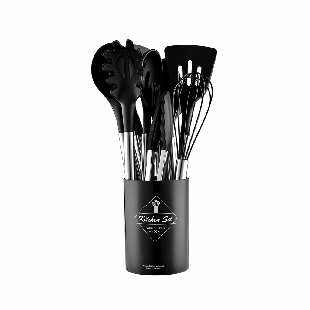 NovaChef Pro 12 Piece Silicone Utensil Set Stainless Handles For Effortless Cooking | Temsk