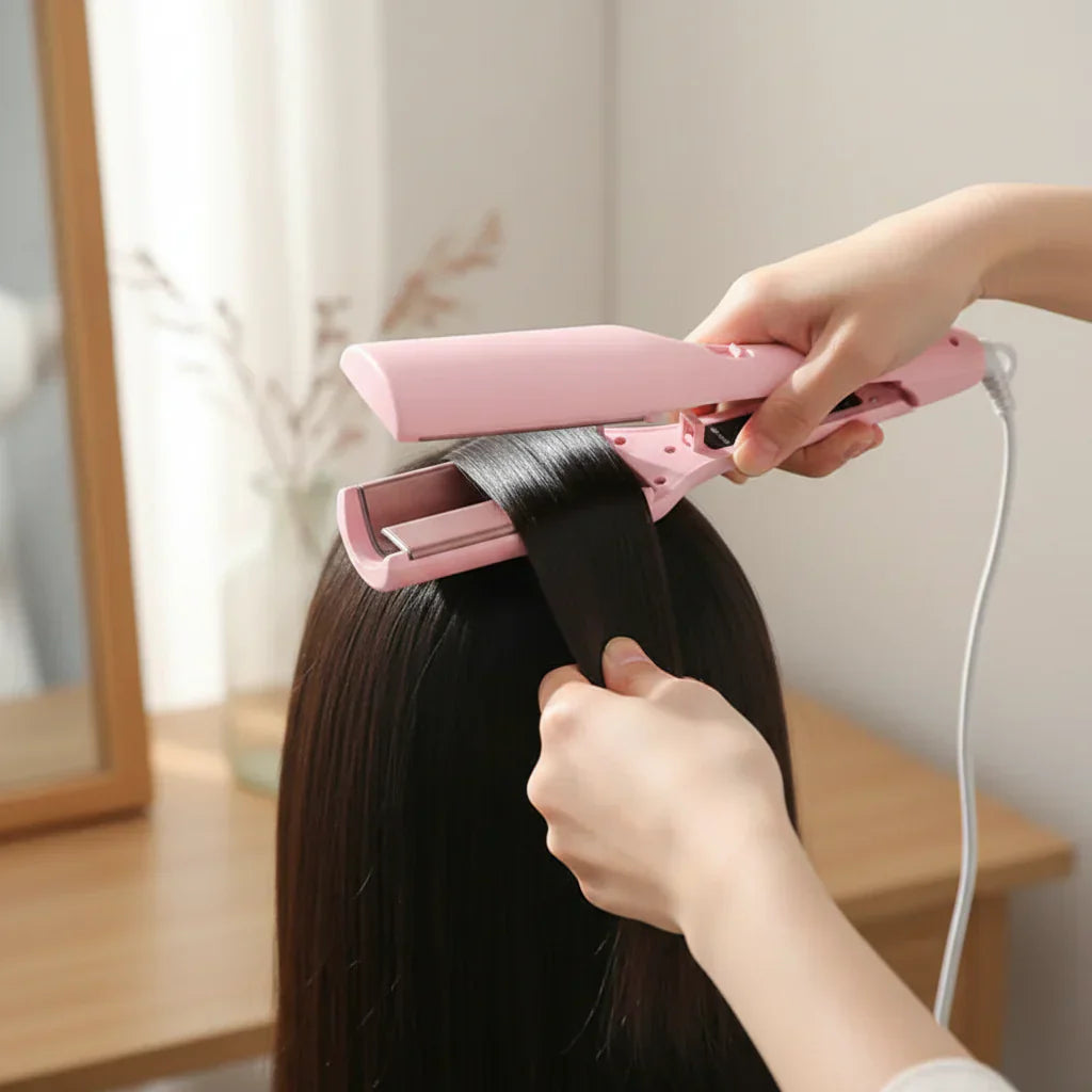 Ceramic Dual-Barrel Wave Iron For Smooth, Lasting Curls | Temsk