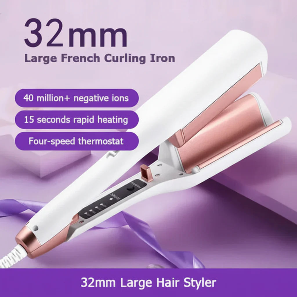 Ceramic Dual-Barrel Wave Iron For Smooth, Lasting Curls | Temsk