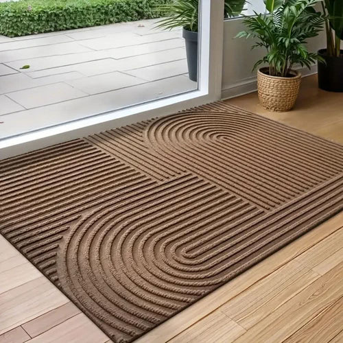 Tapete Absorvente Lavável AquaLine com Padrão de Linhas Fluídas | Temsk