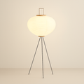 CalmAura Japandi Tripod Floor Lamp for Living Room, Serene Minimalist | Temsk