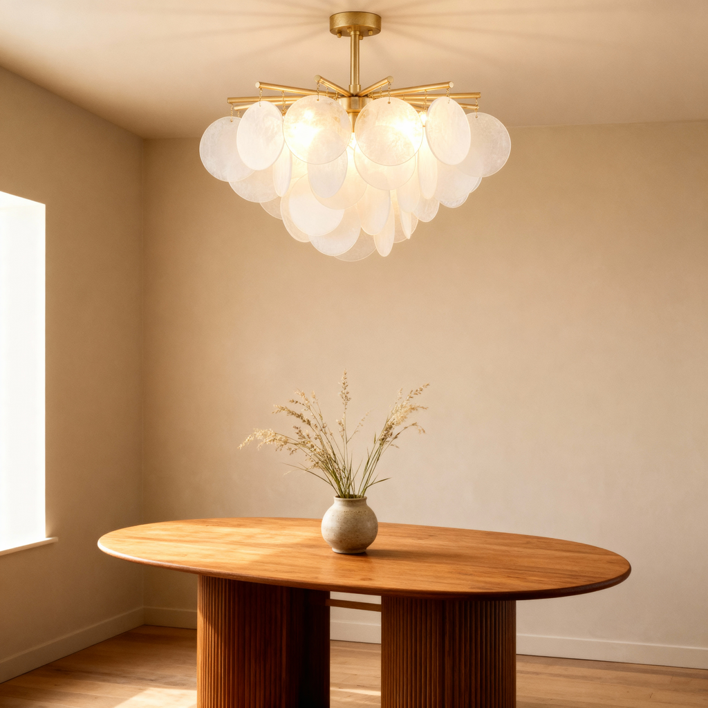 Lumina Grove elegantní moderní zlatý lustr do jídelních prostor | Temsk