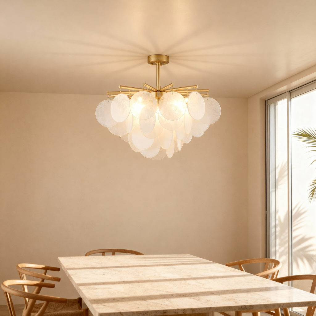 Lumina Grove elegantní moderní zlatý lustr do jídelních prostor | Temsk