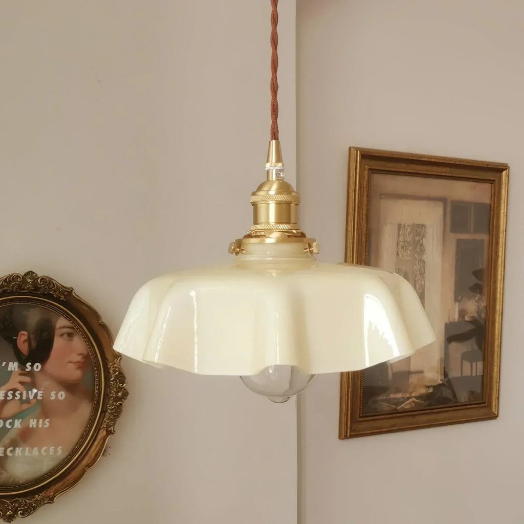 Draped Glass Pendant Ceiling Light In Art Deco Style | Temsk