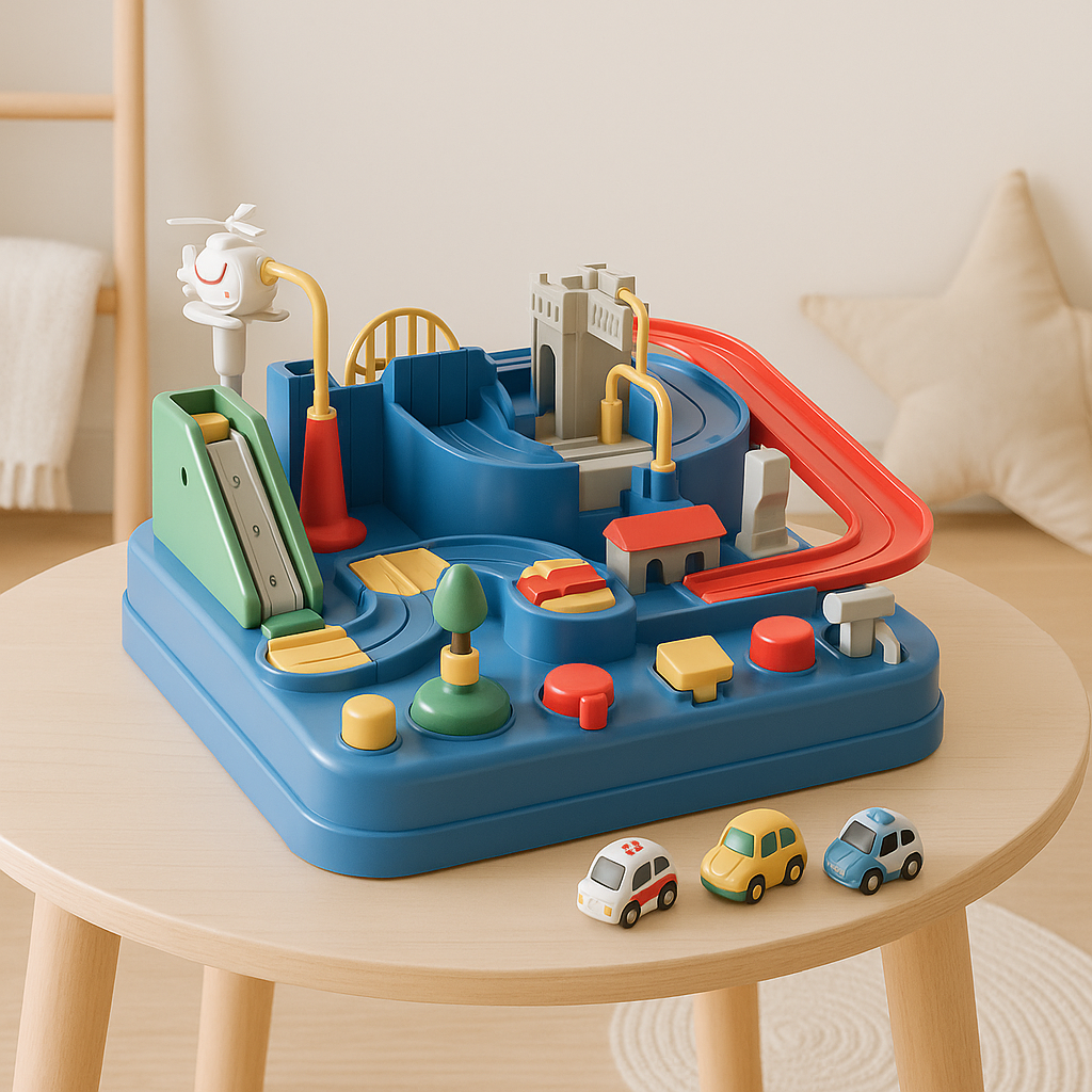 Městská dobrodružná autodráha puzzle hra pro děti a zvědavé stavitele | Temsk