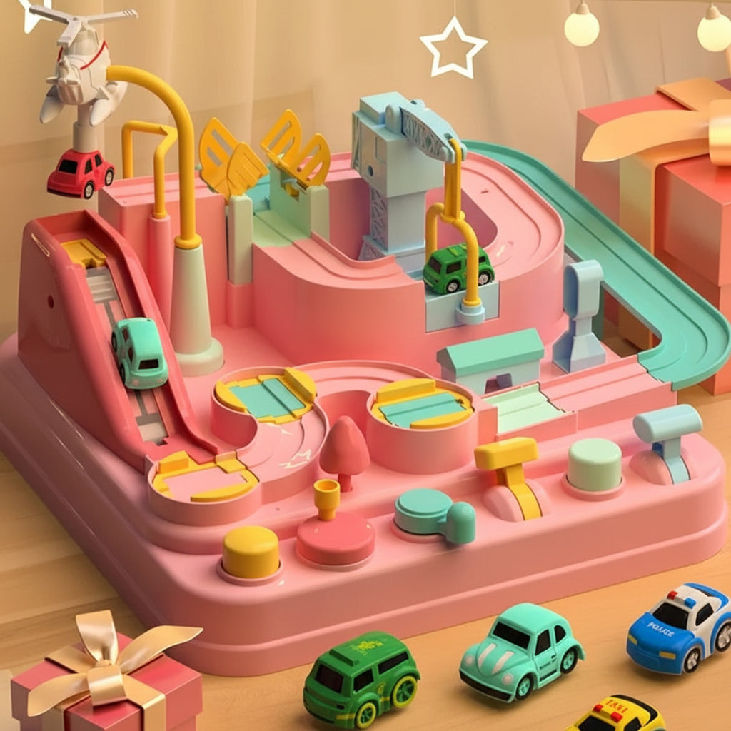 Městská dobrodružná autodráha puzzle hra pro děti a zvědavé stavitele | Temsk