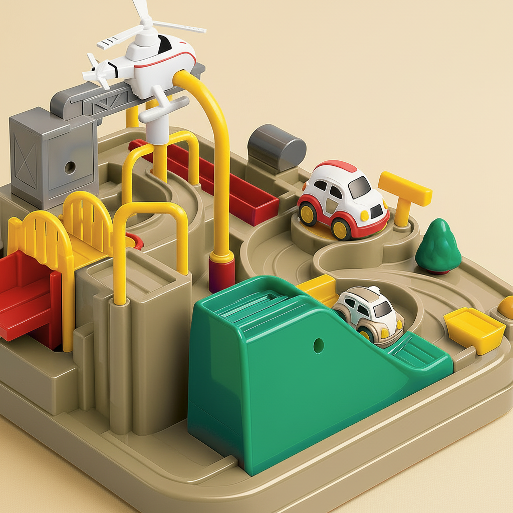 Městská dobrodružná autodráha puzzle hra pro děti a zvědavé stavitele | Temsk