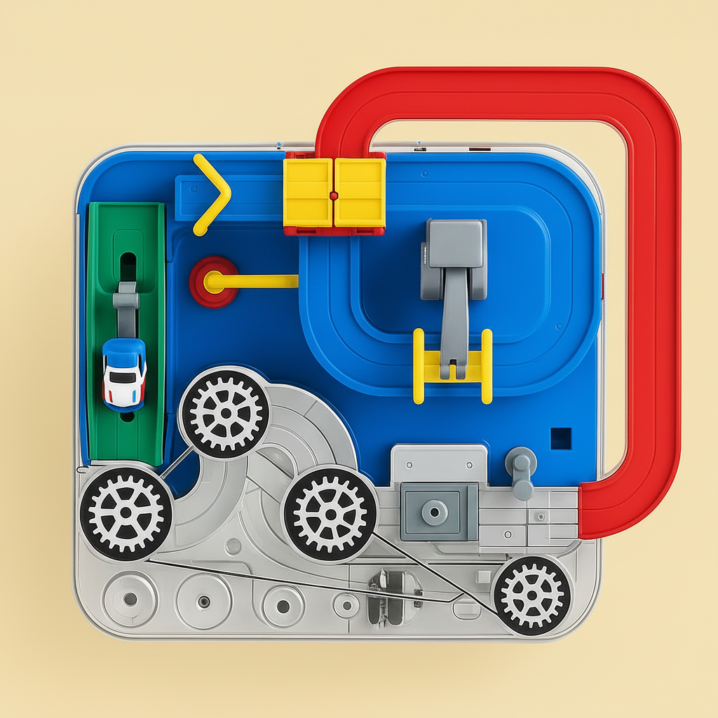 Městská dobrodružná autodráha puzzle hra pro děti a zvědavé stavitele | Temsk