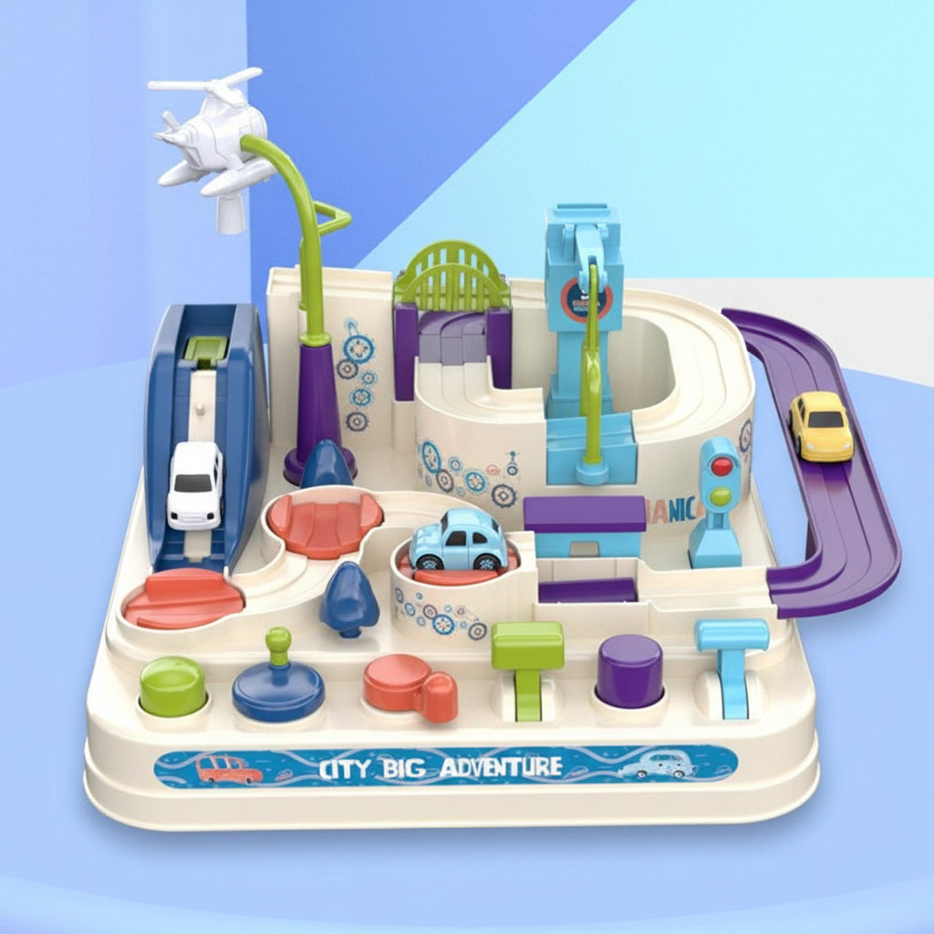 Městská dobrodružná autodráha puzzle hra pro děti a zvědavé stavitele | Temsk