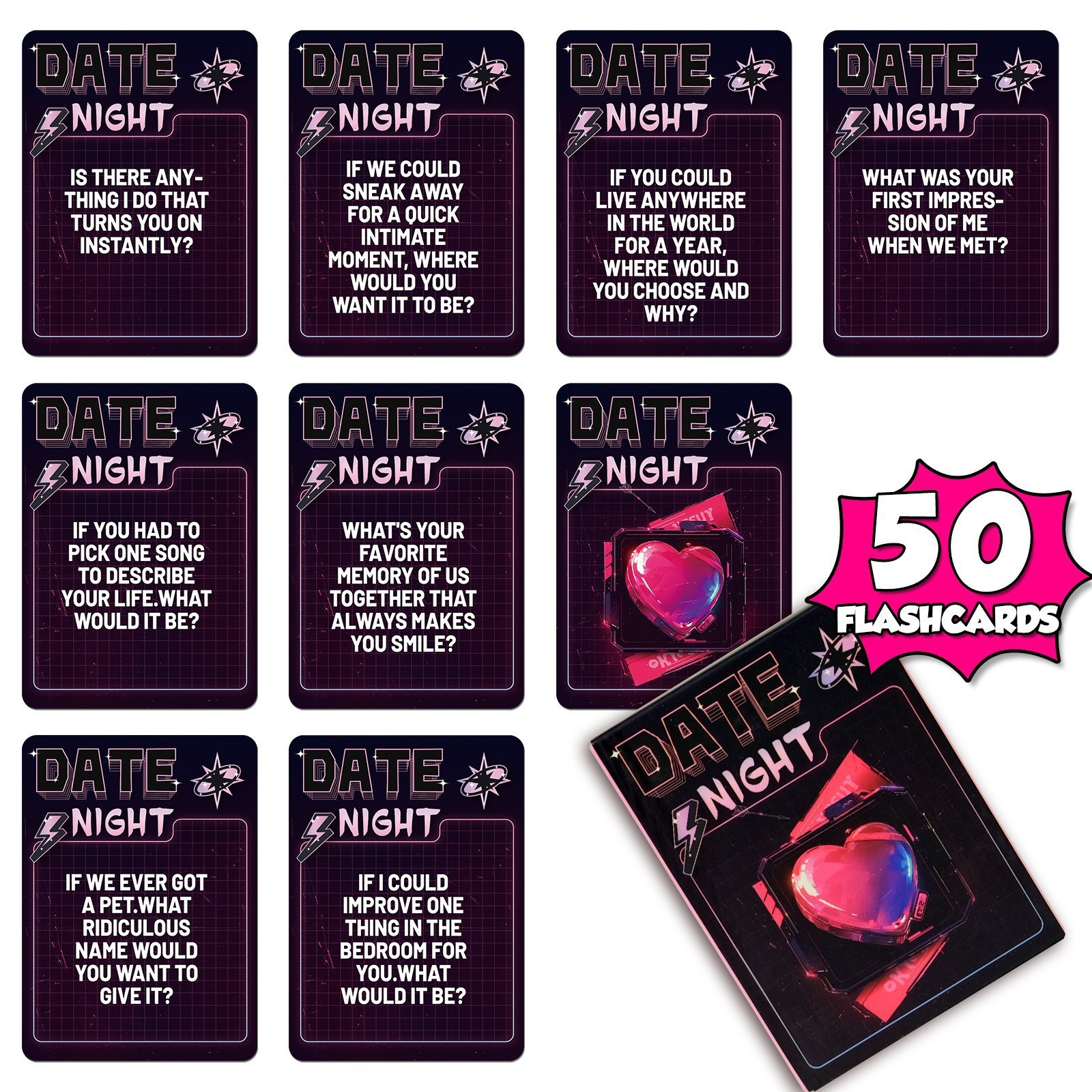Couples Romance Conversation Card Game For Stronger Relationships | Temsk