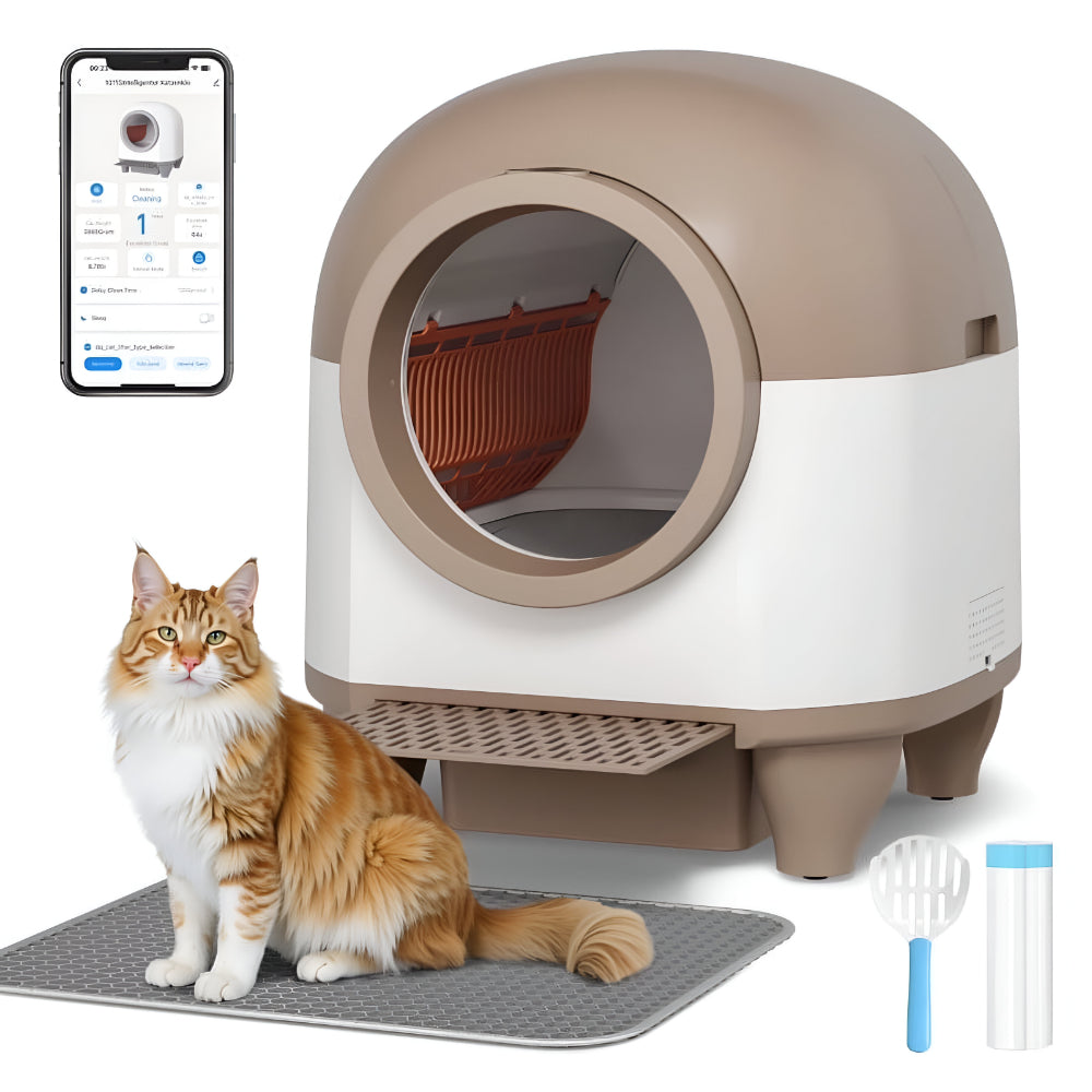 Intelligente, per App gesteuerte automatische Katzentoilette mit Reinigung | Temsk