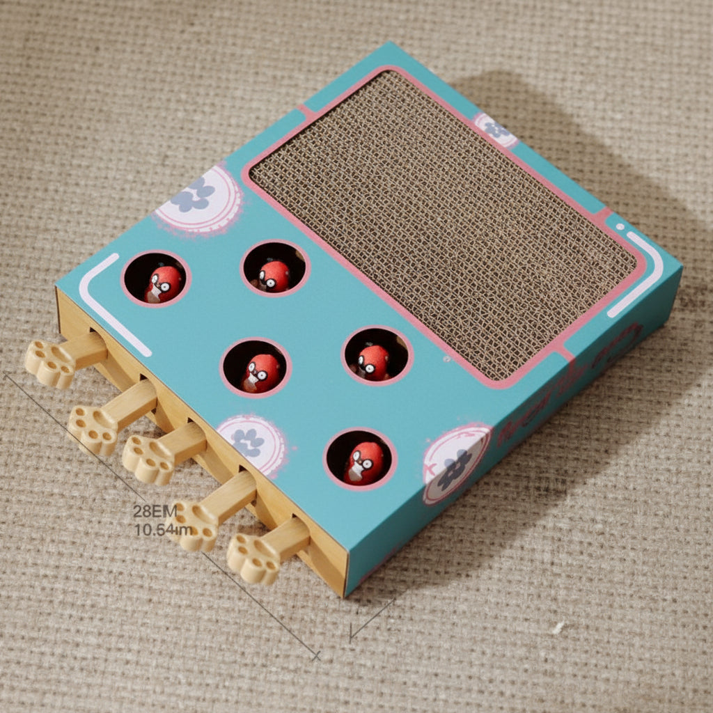 Puzzle Box Cat Scratcher With Interactive Toy And Scratching Board | Temsk
