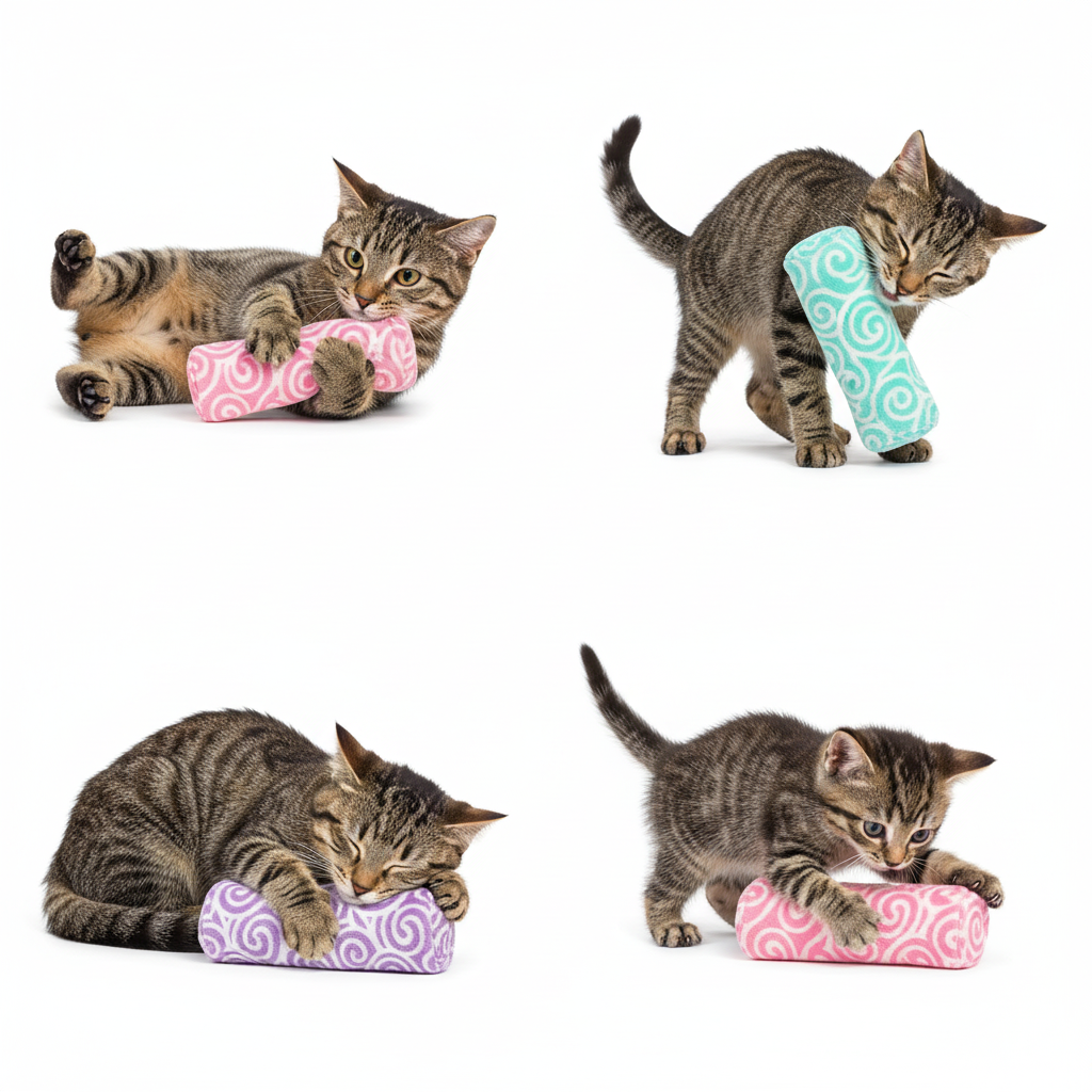 Plush Catnip Pillow Toy For Cats - Interactive Kick And Chew Toy | Temsk