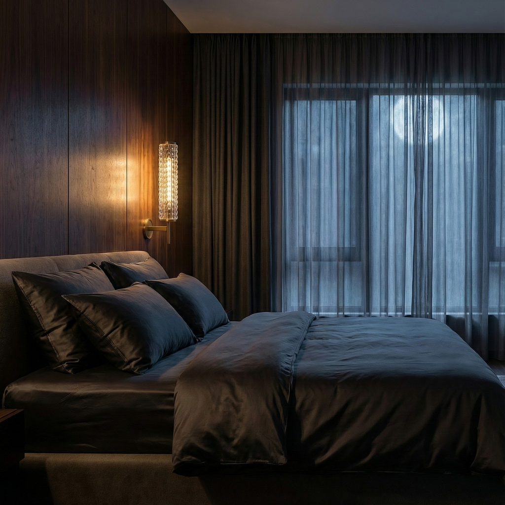 LuminaLine Elegant moderne messing væglampe med glaskolonne | Temsk