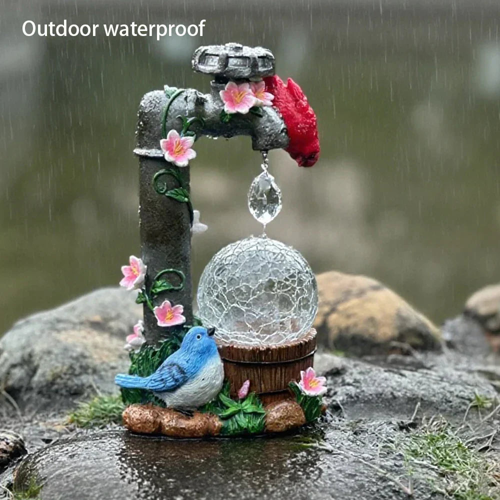Elegant Solar Cardinal Garden Statue For Outdoor Decor | Temsk