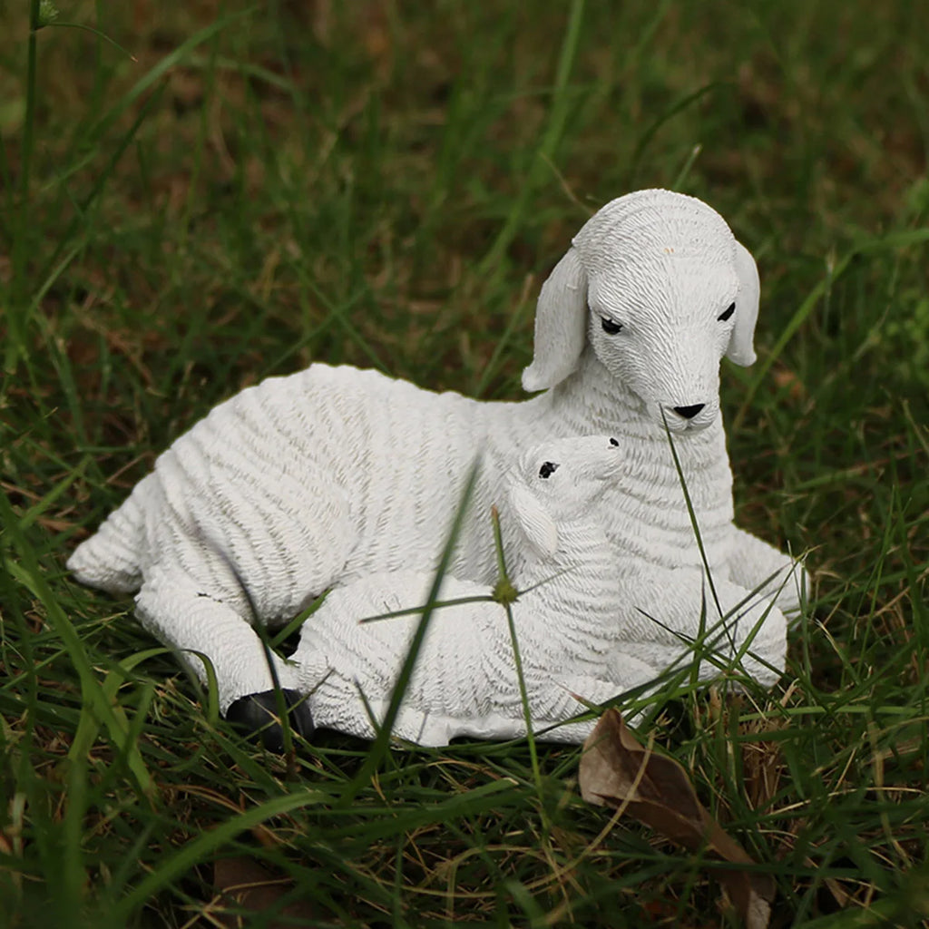 Whimsical Mini Lamb Garden Figurine For Flower Pot Decor | Temsk