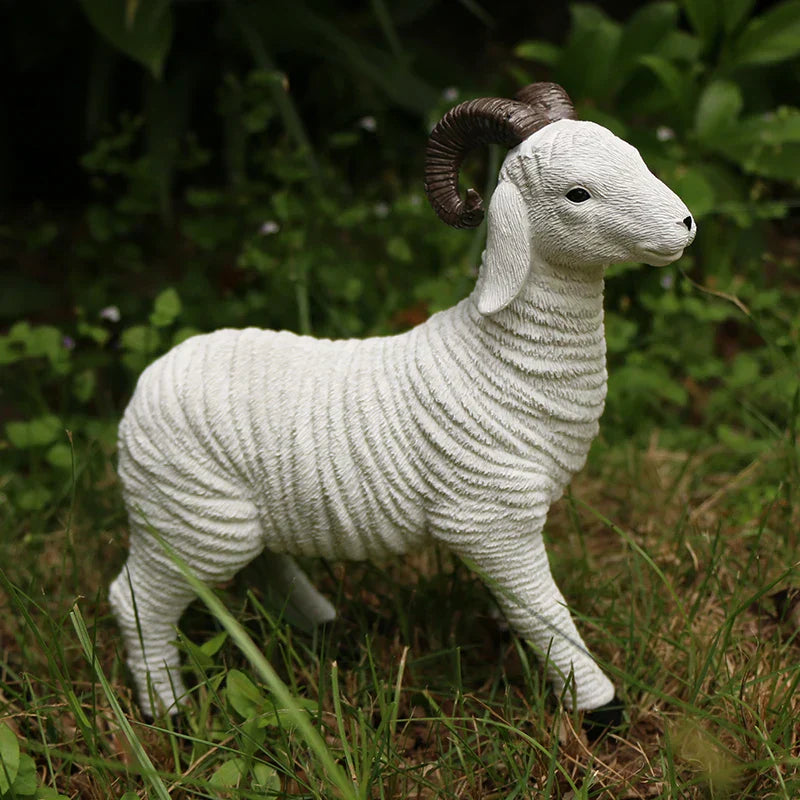 Whimsical Mini Lamb Garden Figurine For Flower Pot Decor | Temsk