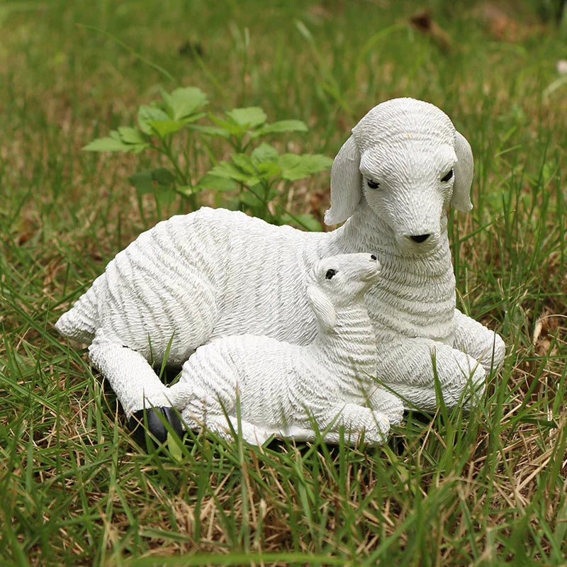 Whimsical Mini Lamb Garden Figurine For Flower Pot Decor | Temsk