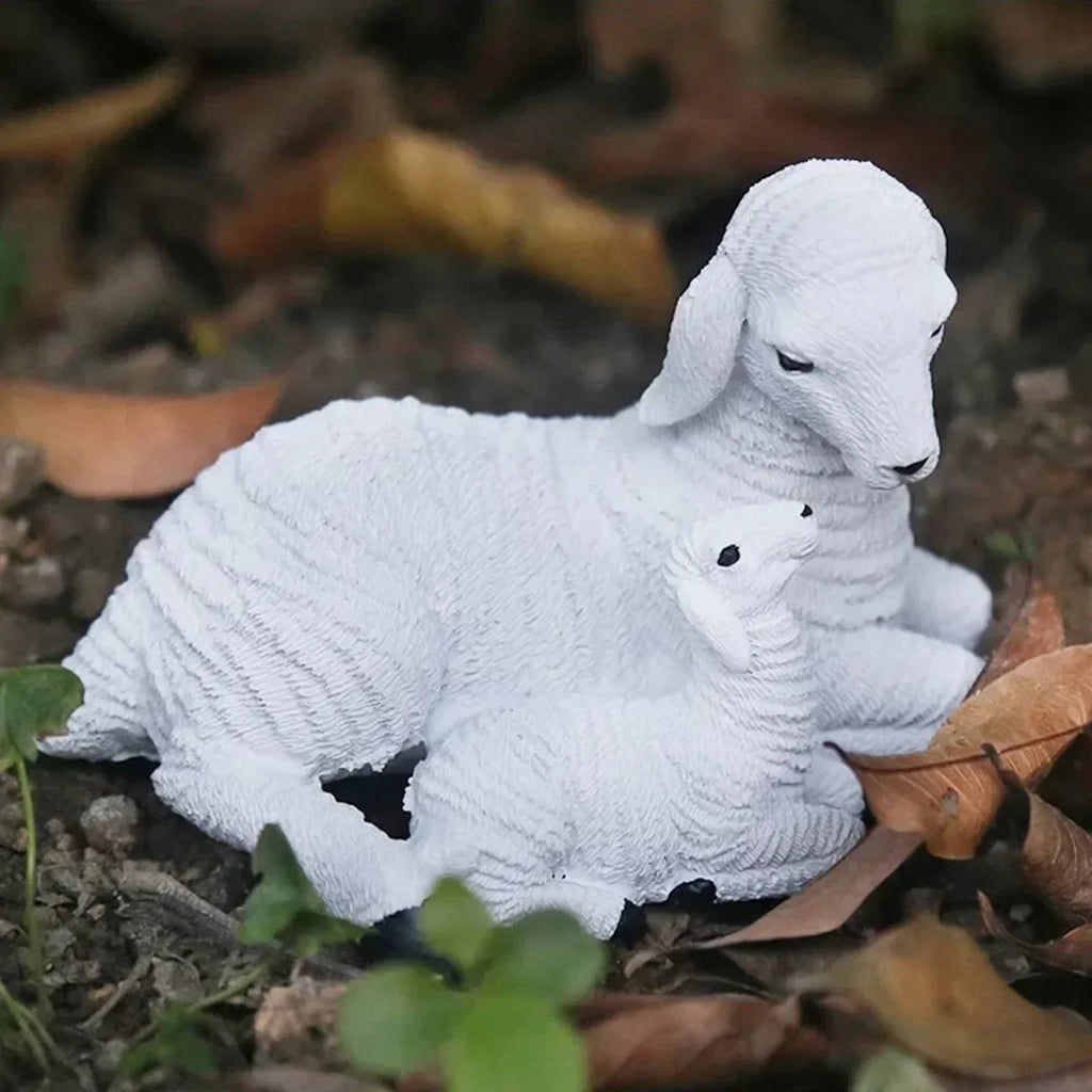 Whimsical Mini Lamb Garden Figurine For Flower Pot Decor | Temsk