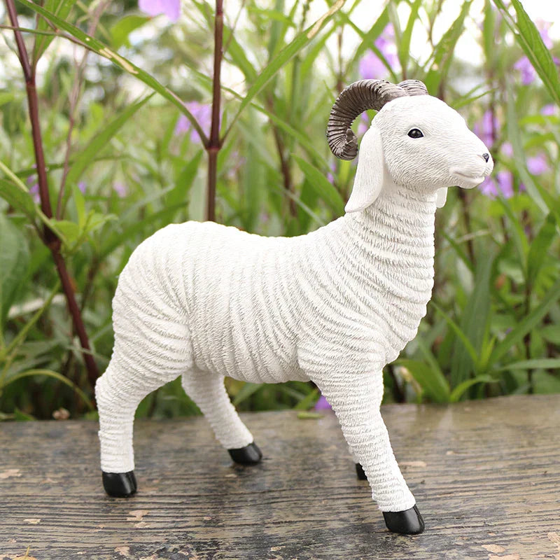 Whimsical Mini Lamb Garden Figurine For Flower Pot Decor | Temsk