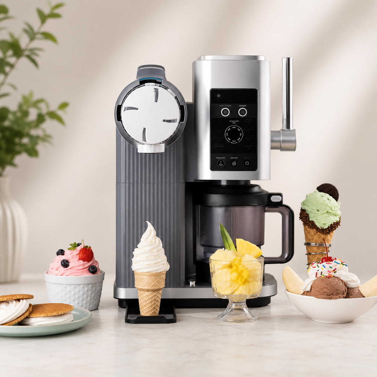 Heim-Dessertmaschine für Eiscreme, gefrorenen Joghurt und Sorbet | Temsk