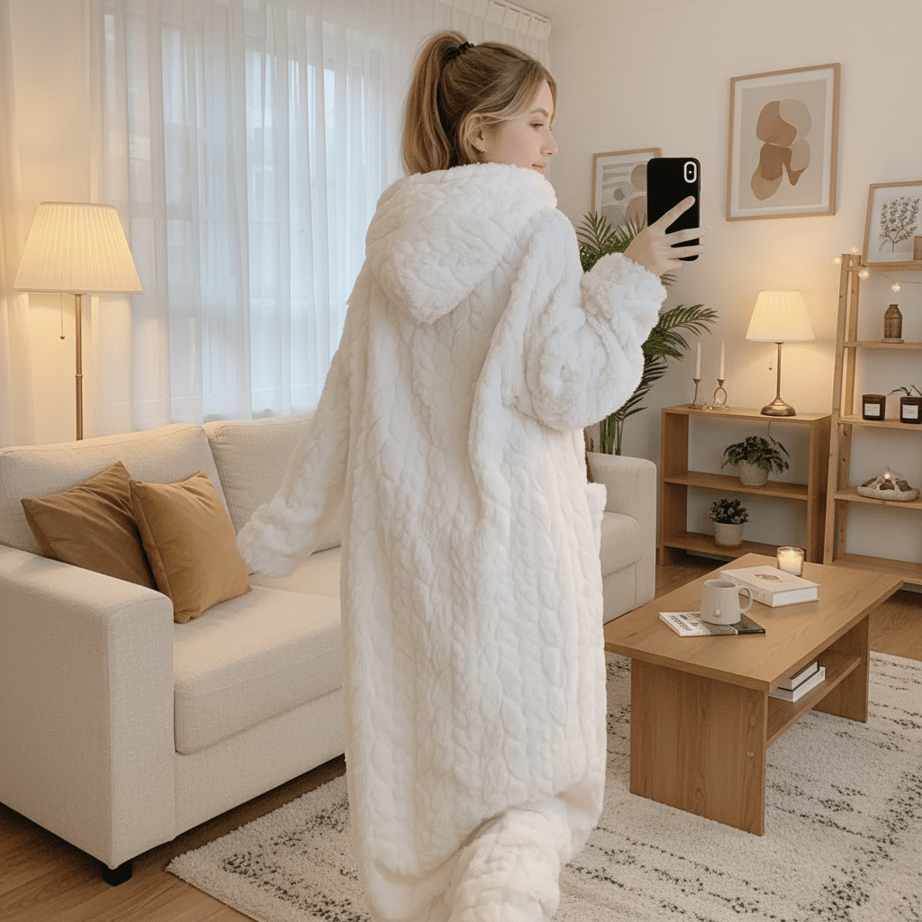 CozyNest Hooded Bathrobe for Women With Pockets and Warmth | Temsk