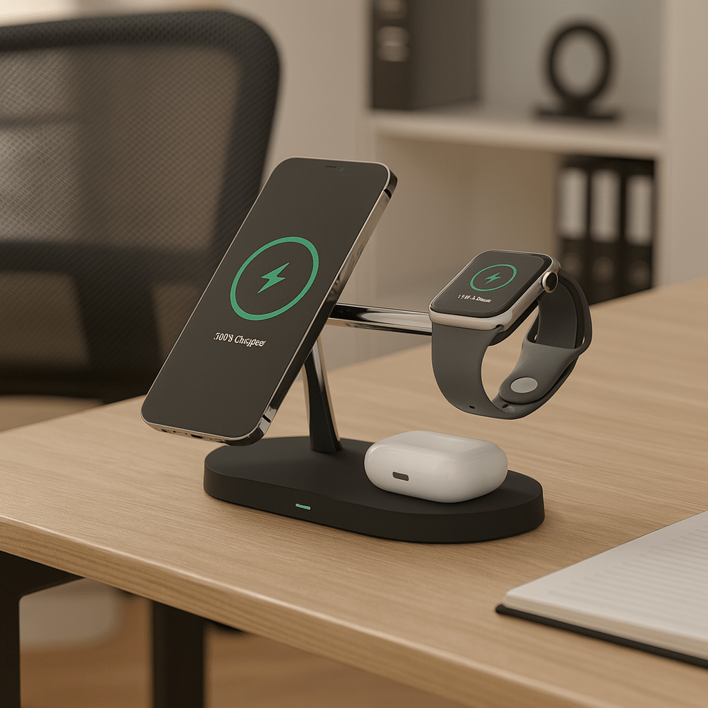 TriDock 3-In-1 MagSafe Charging Station for iPhone, Apple Watch, and AirPods | Temsk