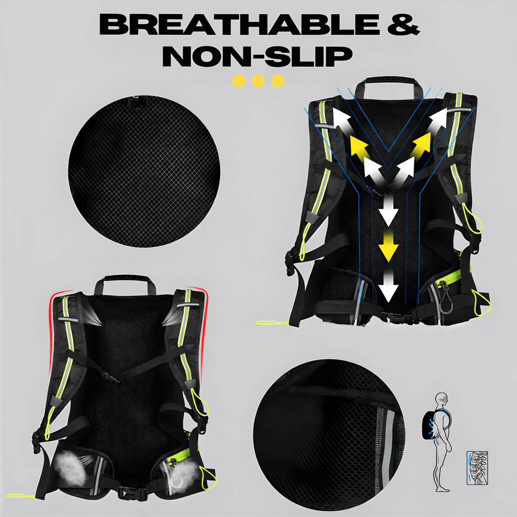 Trailflow Multifunctional Hydration Pack - 10 Litre Volume For Outdoor Adventures | Temsk