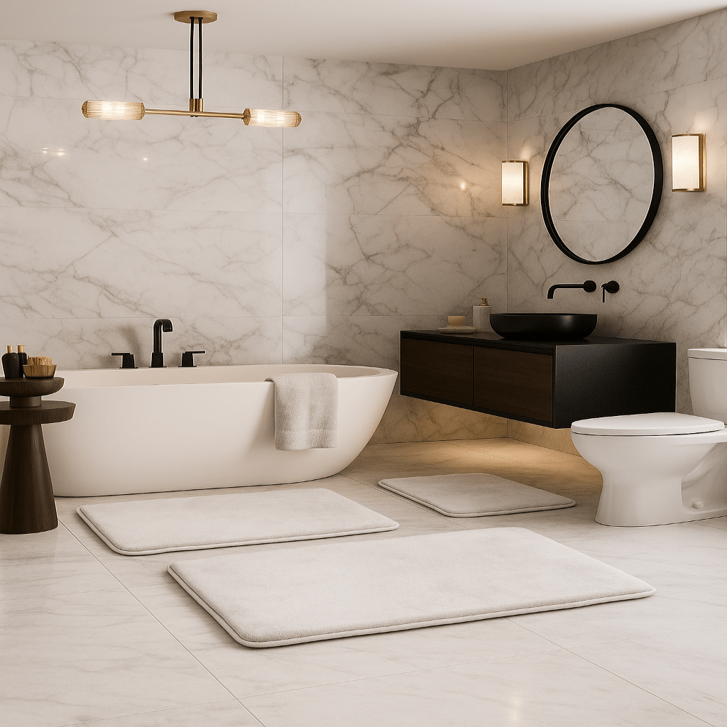 CloudStride Luxe Memory Foam Bath Mat Three-Piece Set | Temsk