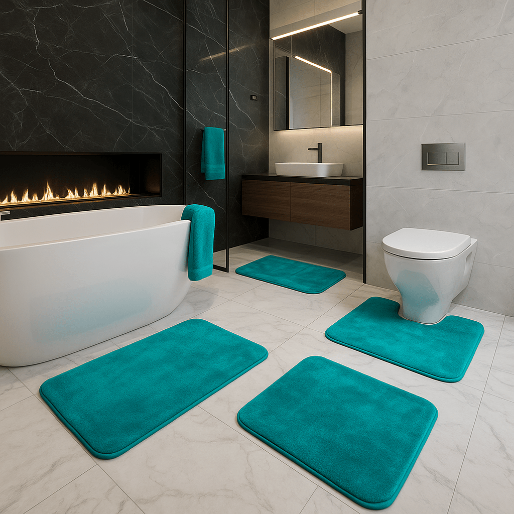 CloudStride Luxe Memory Foam Bath Mat Three-Piece Set | Temsk