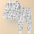 Festive Christmas Coloring Pajama Set For Kids Sleepwear Edition | Temsk