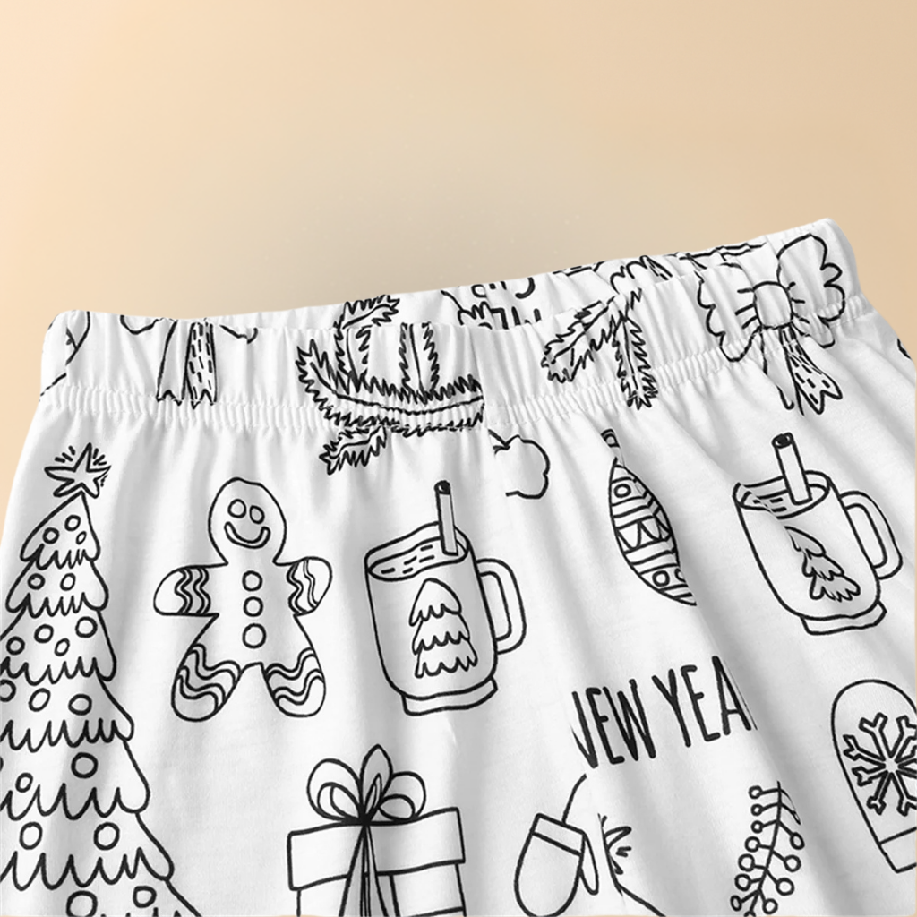 Festive Christmas Coloring Pajama Set For Kids Sleepwear Edition | Temsk