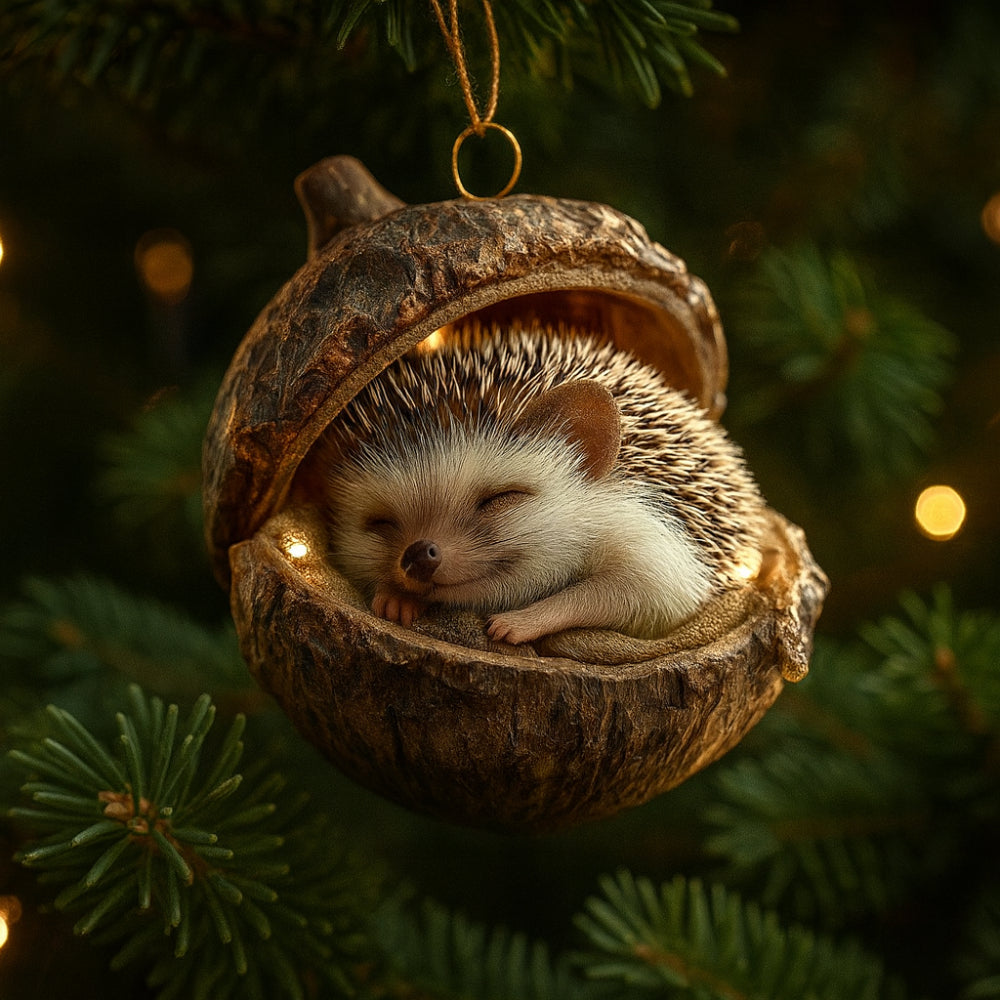 Weihnachtsornamente mit Eichel-Motiv für Waldtier-Baumschmuck | Temsk