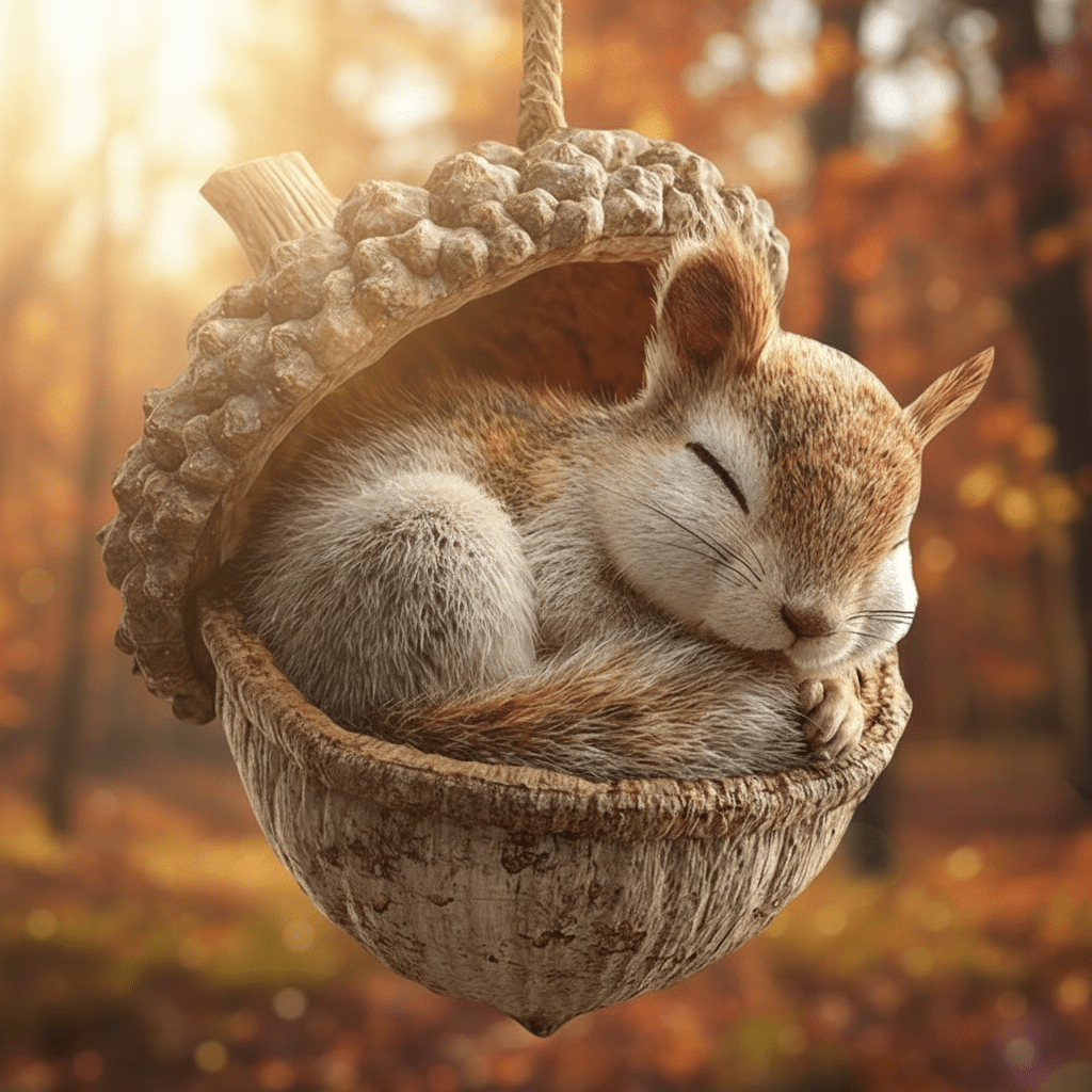 Handcrafted Woodland Animal Acorn Ornaments For Christmas Tree | Temsk