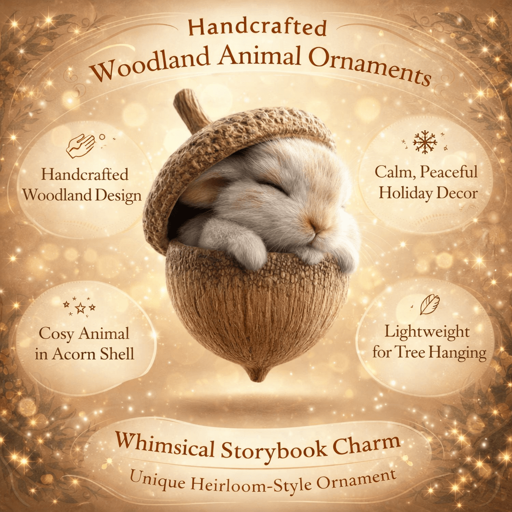Handcrafted Woodland Animal Acorn Ornaments For Christmas Tree | Temsk