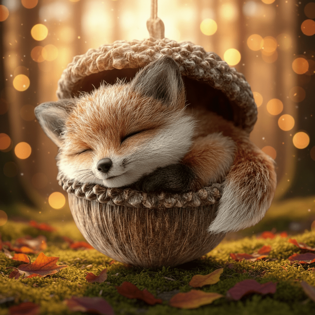 Handcrafted Woodland Animal Acorn Ornaments For Christmas Tree | Temsk