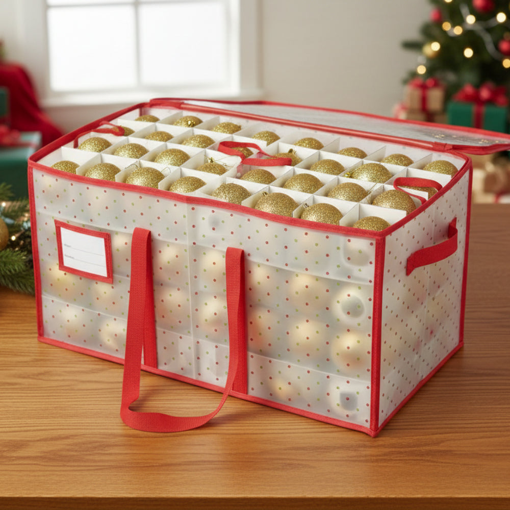 Christmas Ornament Organizer In Large Zippered Box | Temsk