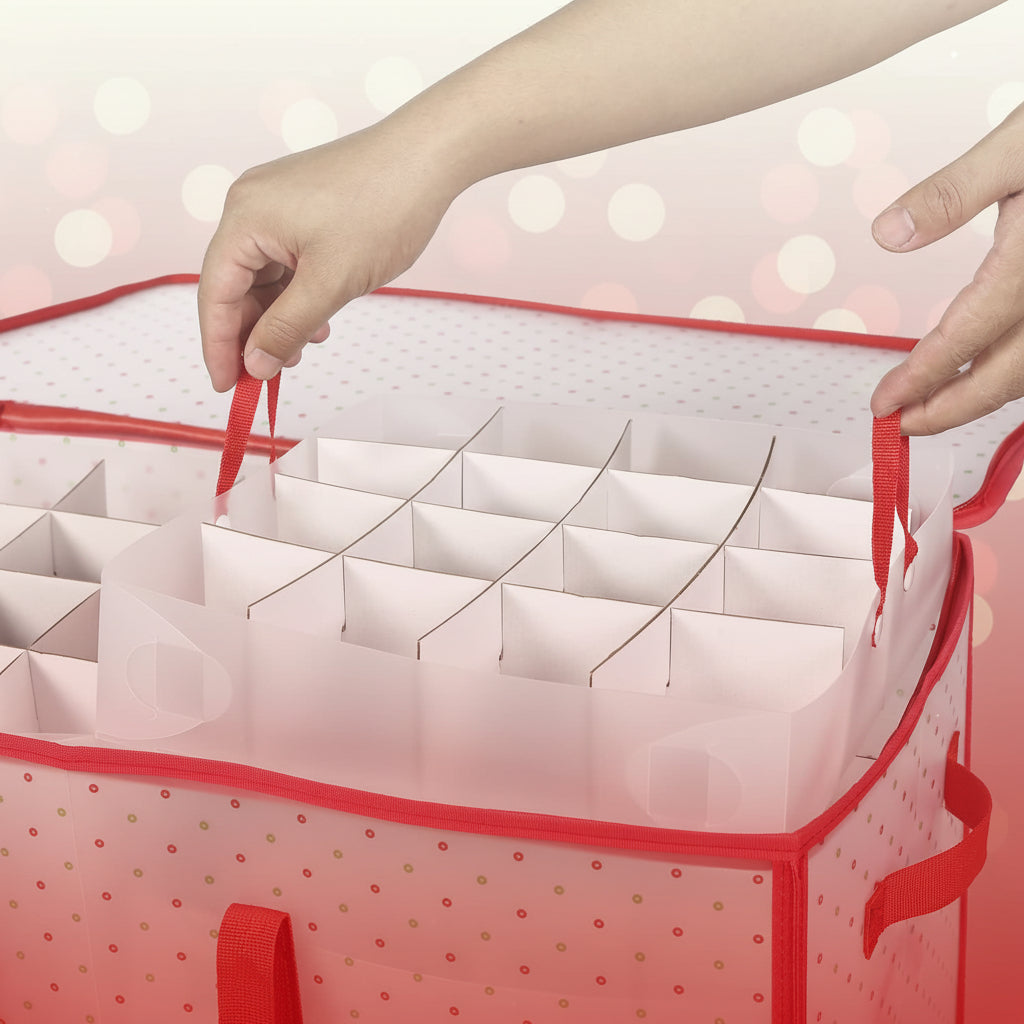 Christmas Ornament Organizer In Large Zippered Box | Temsk