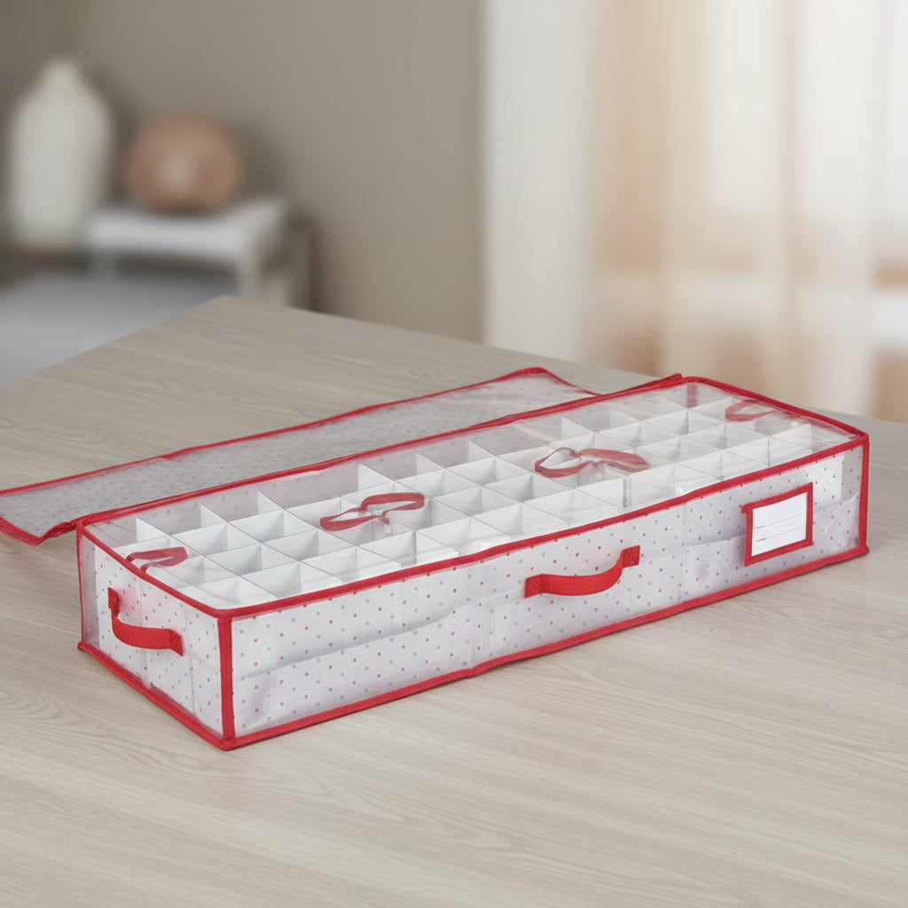 Christmas Ornament Organizer In Large Zippered Box | Temsk