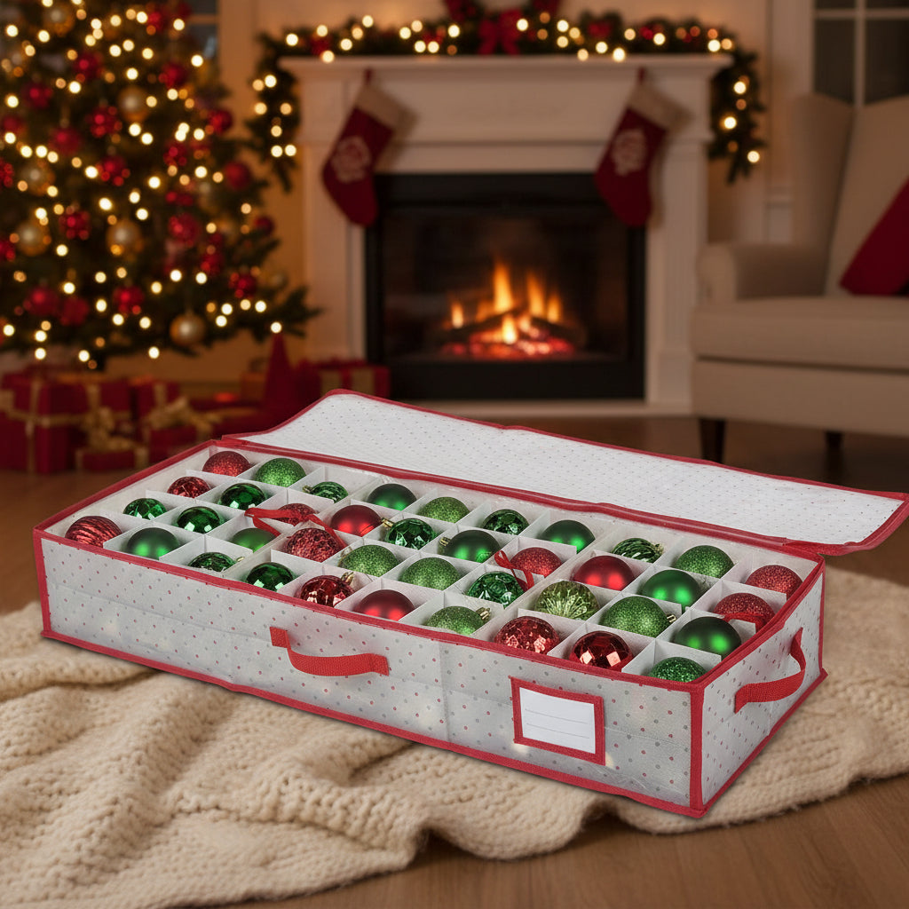 Christmas Ornament Organizer In Large Zippered Box | Temsk