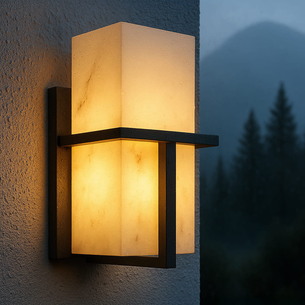 AuroraStone Moderne elegante Außenwandleuchte mit Marmoroptik | Temsk