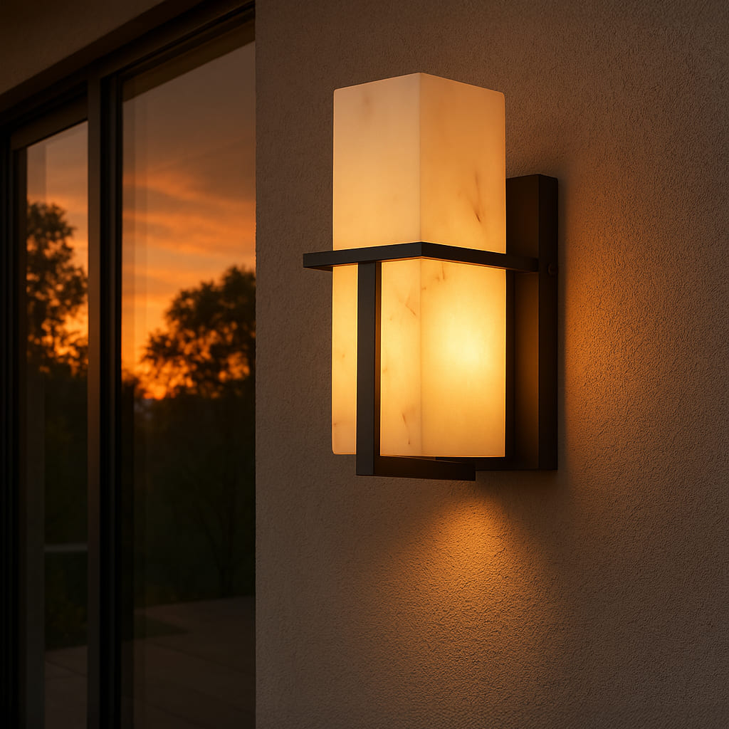 AuroraStone Moderne elegante Außenwandleuchte mit Marmoroptik | Temsk