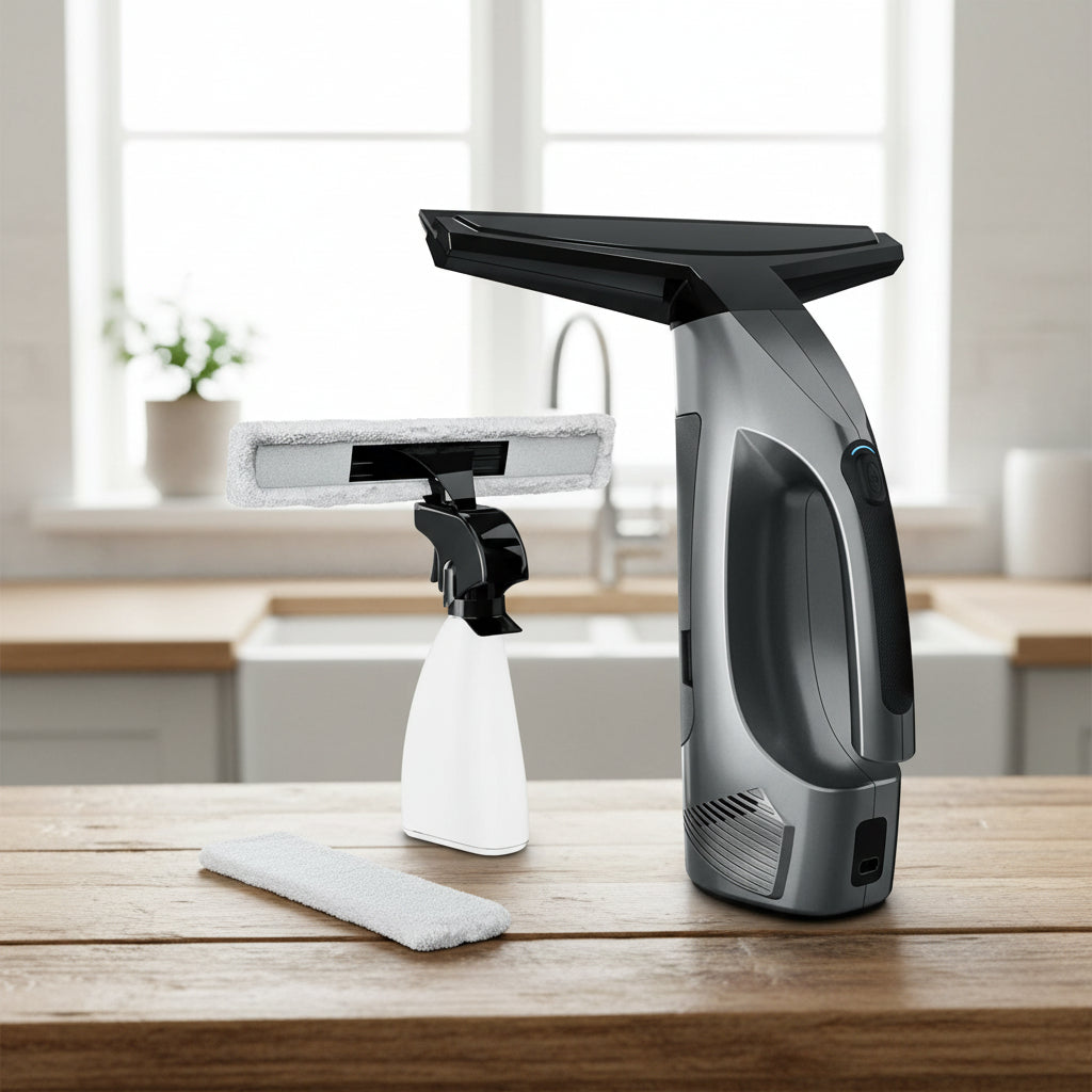 NovaGlide Cordless Window Vacuum Cleaner For Streak-Free Results | Temsk