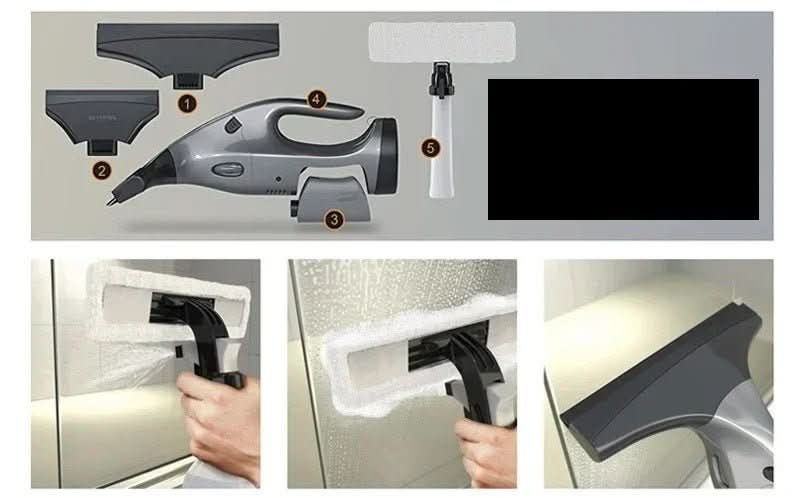NovaGlide Cordless Window Vacuum Cleaner For Streak-Free Results | Temsk