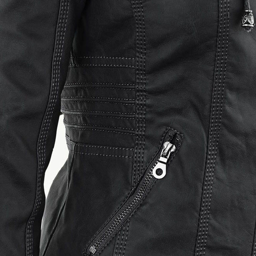 Evercrest Double Lined Hooded Leather Jacket For Ladies | Temsk