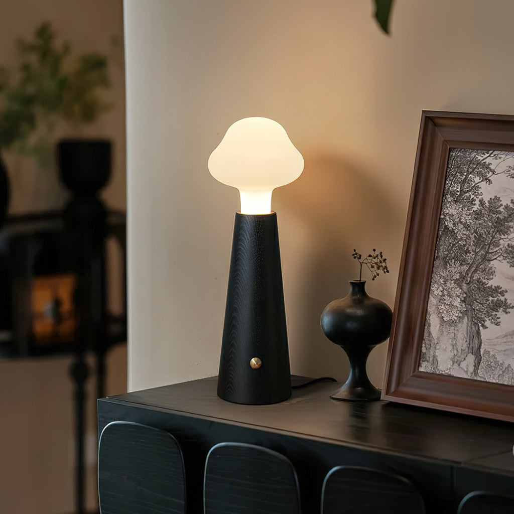 Lyrae Lumina Table Lamp in Metal Wood and Acrylic Finish | Snurv | Temsk