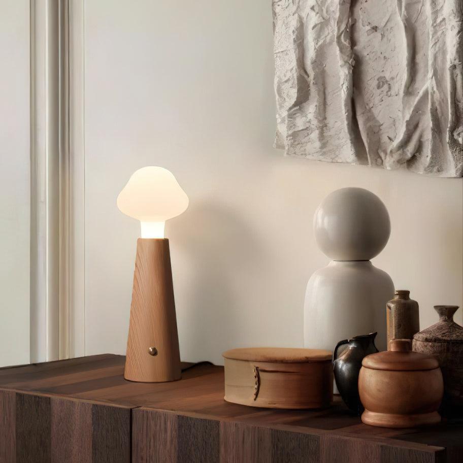 Lyrae Lumina Table Lamp in Metal Wood and Acrylic Finish | Snurv | Temsk