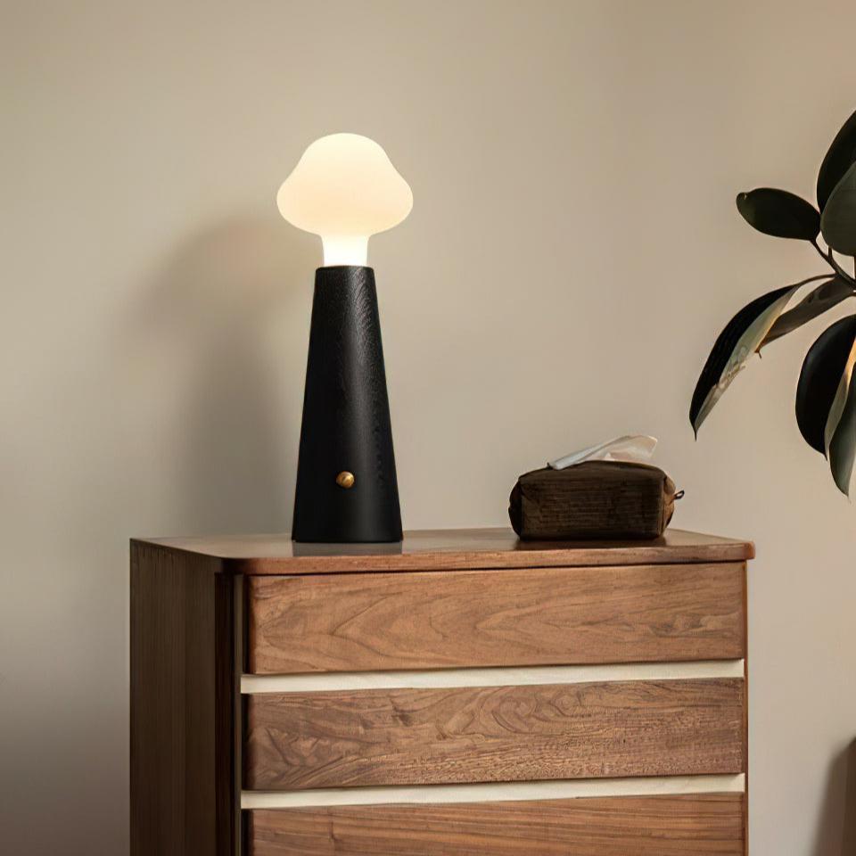 Lyrae Lumina Table Lamp in Metal Wood and Acrylic Finish | Snurv | Temsk