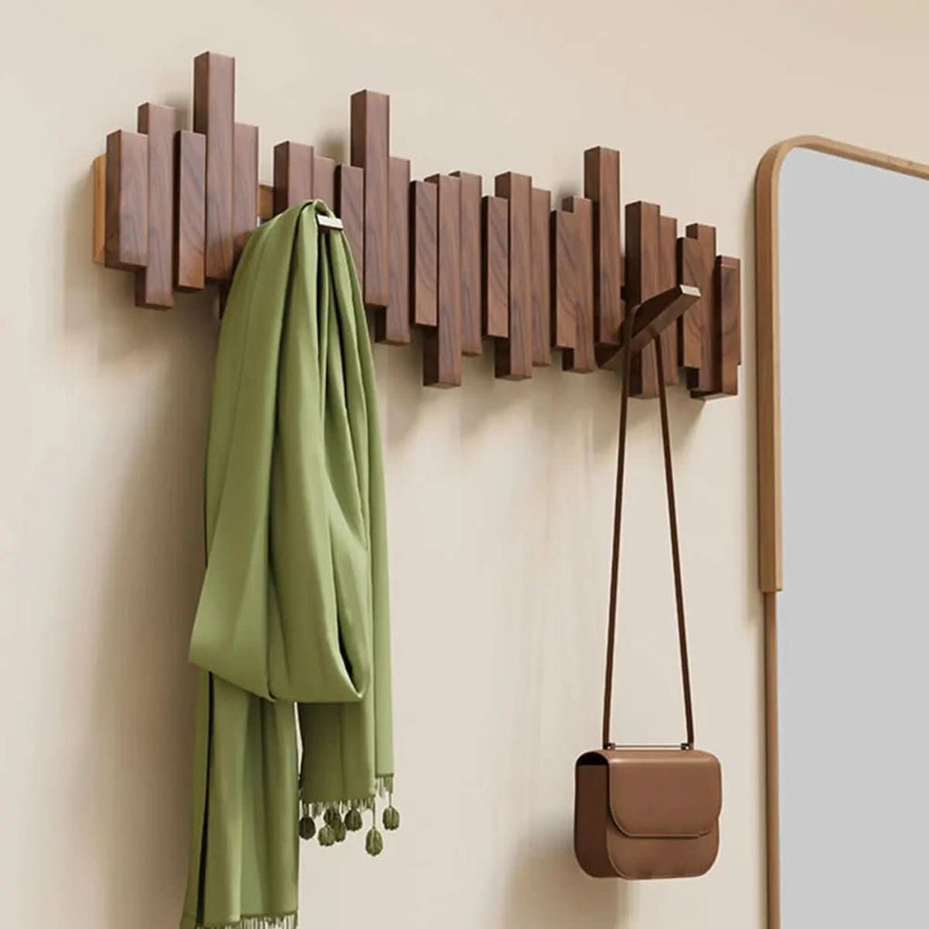 MelodyWood Piano Design Wall Coat Rack, Wooden Hook for Hallways, Bedrooms, Offices | Temsk