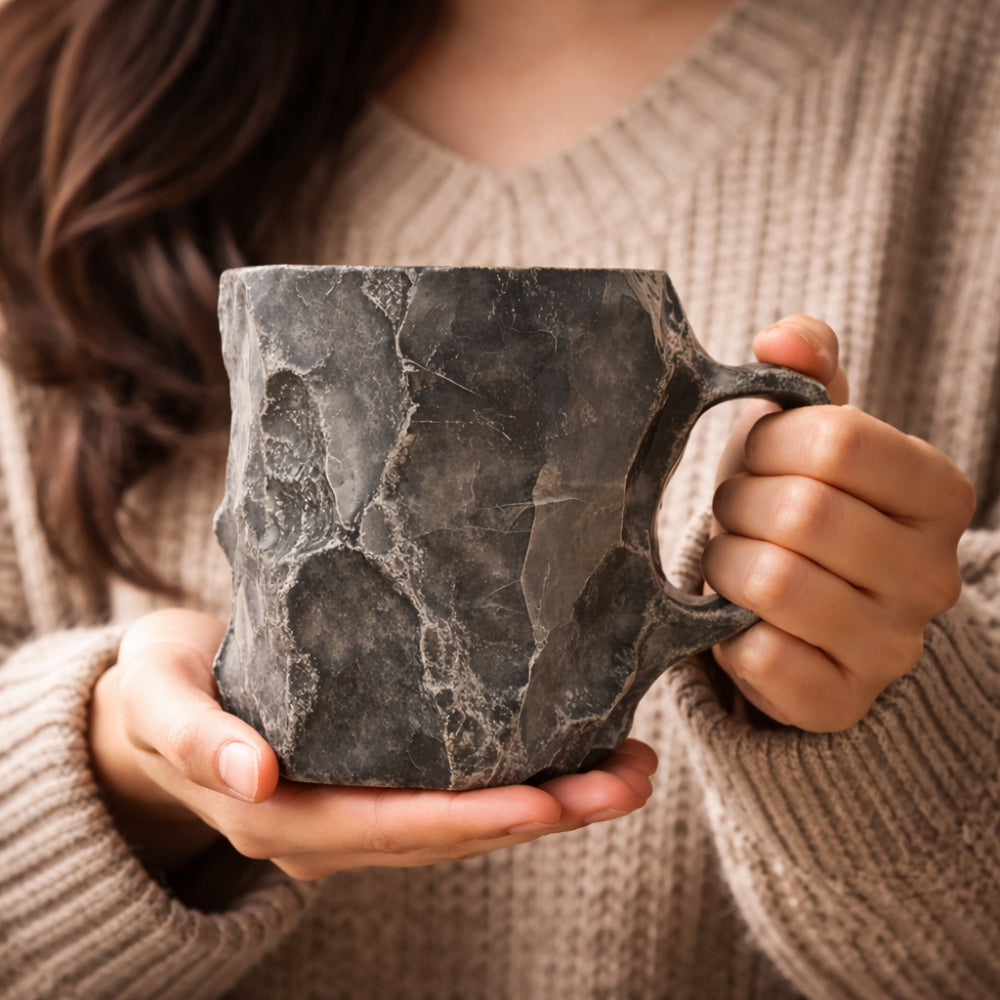 Stone Style Coffee Mug For Everyday Use Decorative Drinkware | Temsk